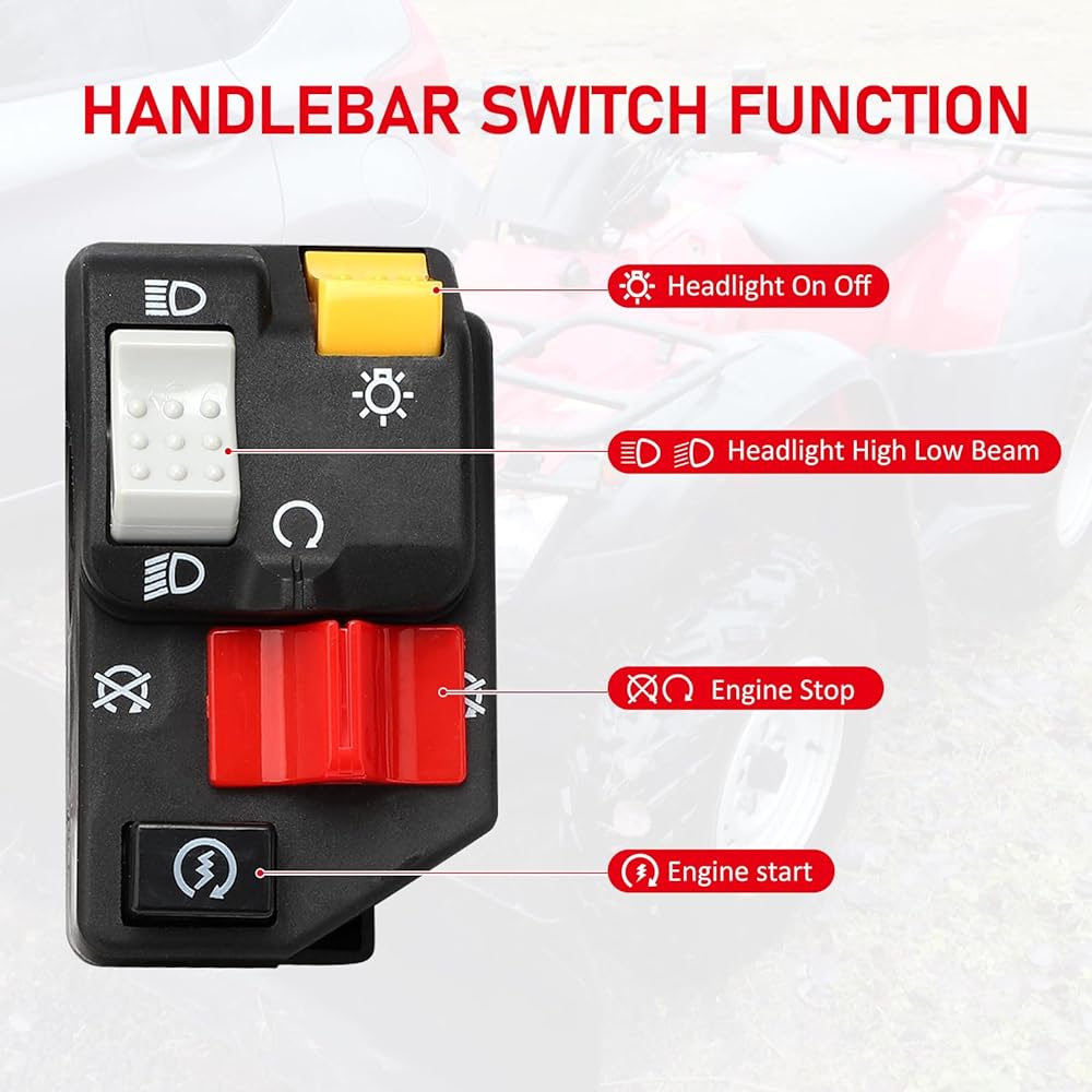 M MATI Handlebar Switch Start Stop Headlight 35020-HN5-671 for Honda TRX350TM TRX350FM Fourtrax Launcher 2000-2005