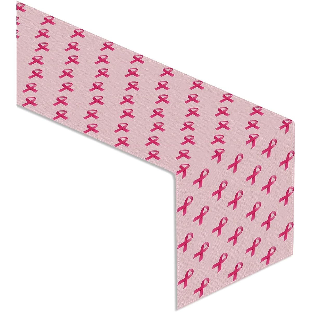 Rainlemon Linen Pink Ribbon Table Runner October Breast Cancer Awareness Month Kitchen Dining Room Decor
