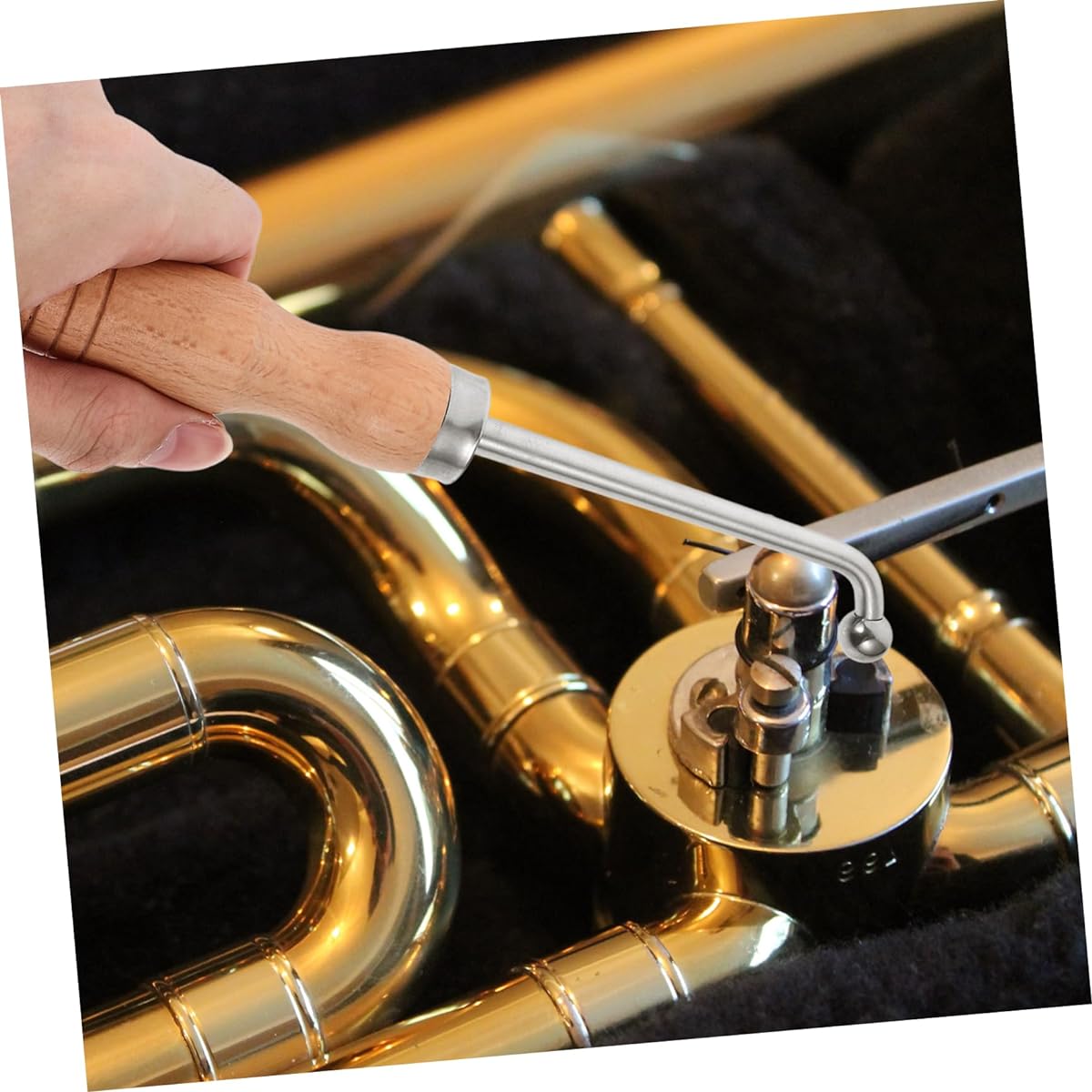 VICASKY Set of 4 Small Repair Tools for Trumpet Piston Valve Pipe BBL Speaker Trumpet Maintenance Tool Copper Tube Tools Bent Pipe Musical Instrument Repair Tool Wood