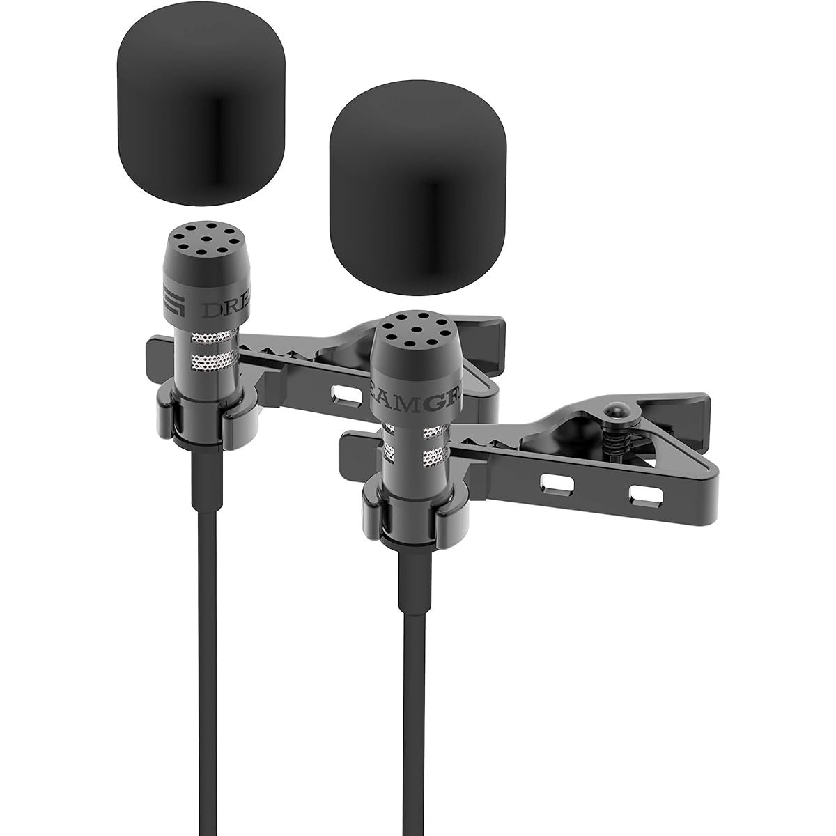 2HD Lavalier Lapel Microphone Full Accessory Pack DREAMGRIP LAV PRO for iPhone Samsung and Other Phones with Enhancements, Invisible Mic Holder and More, Best Studio Quality Sound Kit for YouTubers
