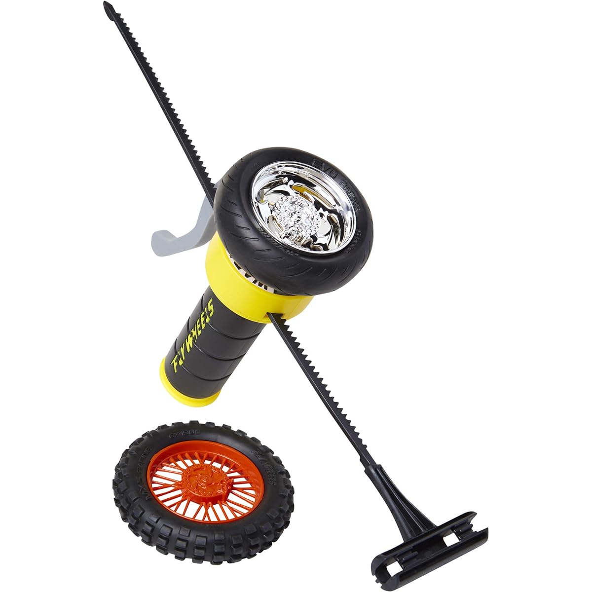 Flywheel Launcher + 2 Moto Wheels - Rip up to 200 scale MPH High Speeds, Incredible Stunts & Jumps up to 30 Feet, All Terrain Action: Dirt, Mud, Water, Snow - One of the Hottest Wheels
