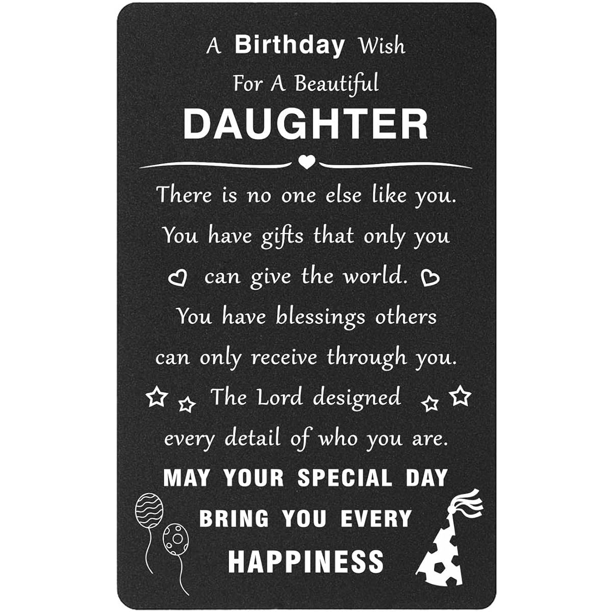 Birthday Cards for Daughter Birthday Gifts for Daughter Special Birthday Greeting Cards Metal Engraving