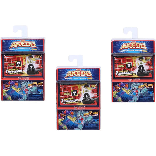 Akedo Ultimate Arcade Warriors Mystery Warrior + Battle Controller Battle Action Figures (3 Pack)