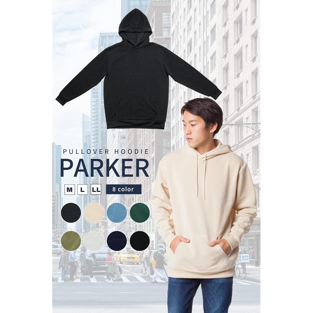[Y's factory] Hoodie Sweatshirt Men's Tops Casual Pullover Simple Long Sleeve Plain Hood Sweatshirt Crew