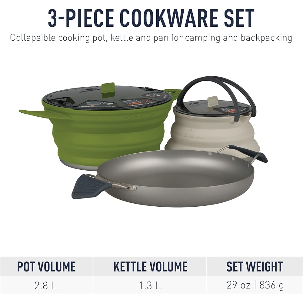 Sea to Summit X-Set 3-Piece Foldable Camp Kitchen Cookware Set