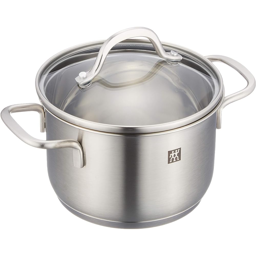 ZWILLING "Pico stockpot 14cm (with glass lid) & frying pan 16cm (fluorine resin treated) set" Two-handled pot deep pot set stainless steel [Authorized Japanese product] 66660-002