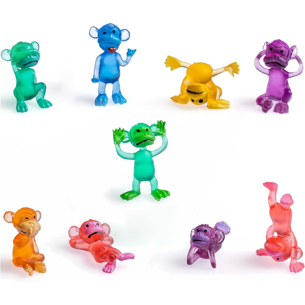 Bulk Toys - Funny Monkey Figurines for Kids - 100 Pieces Small Figurines Party Favors Easter Egg Fillers Goodie Bag Supplies Pinata Fillers - Bulk Gifts for Kids - Vending Machine Toys