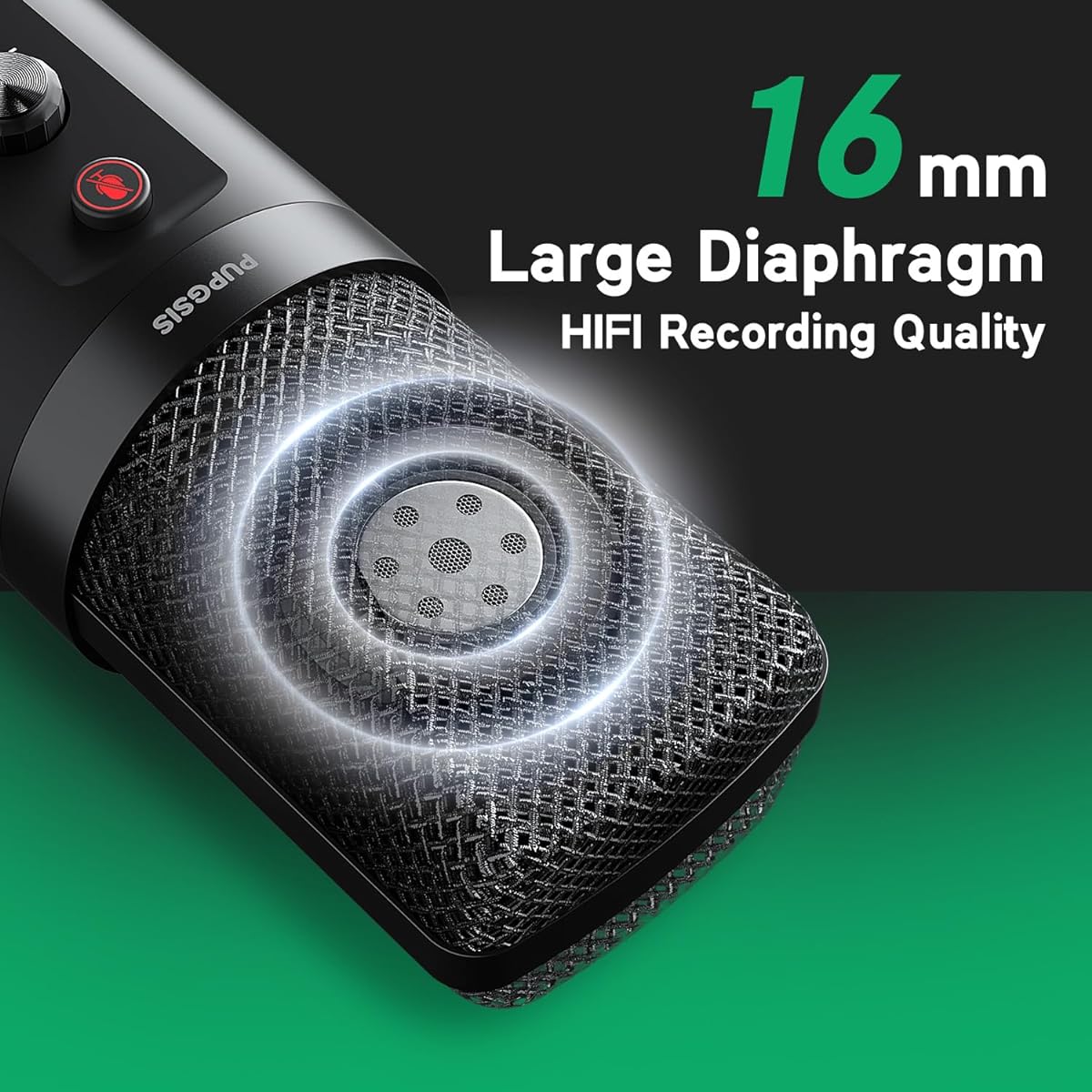 P PUPGSIS USB Plug and Play Computer Microphone Condenser Microphone with Quick Mute Tripod Stand Noise Cancellation Gain Control for Streaming Discord Twitch Podcast Video