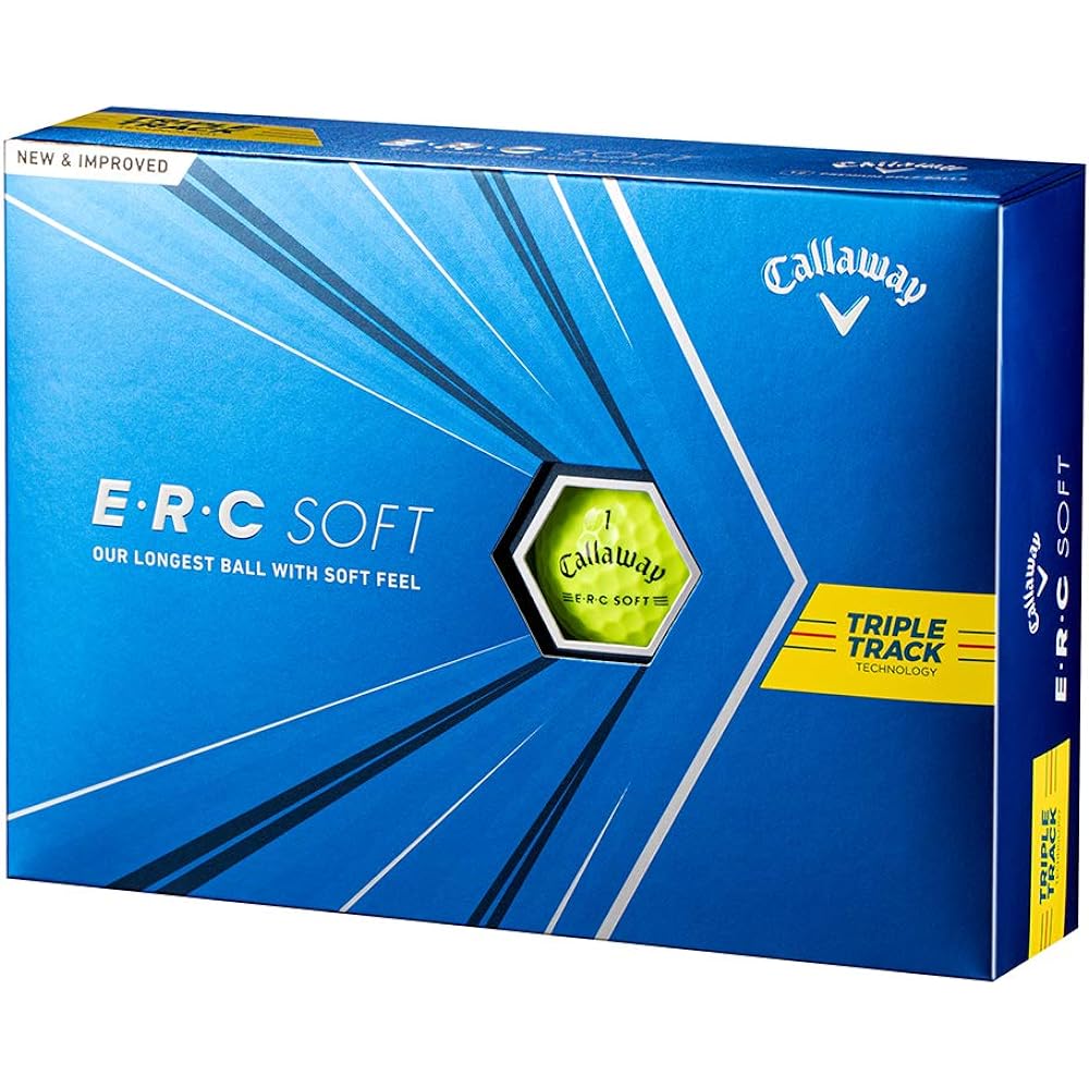Callaway Golf Ball ERC SOFT YLW 2021 Triple Track 1 Dozen (12 Pieces) 3 Piece Yellow