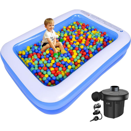 (Amocane) AMOCANE (Amocane) Family Inflatable Swimming Pool with Pump 79" x 59" x 20" Full Size Above Ground Pool for Kids Adults Baby Kids Thick Wear-resistant Garden Backyard Water Party Ages 3+