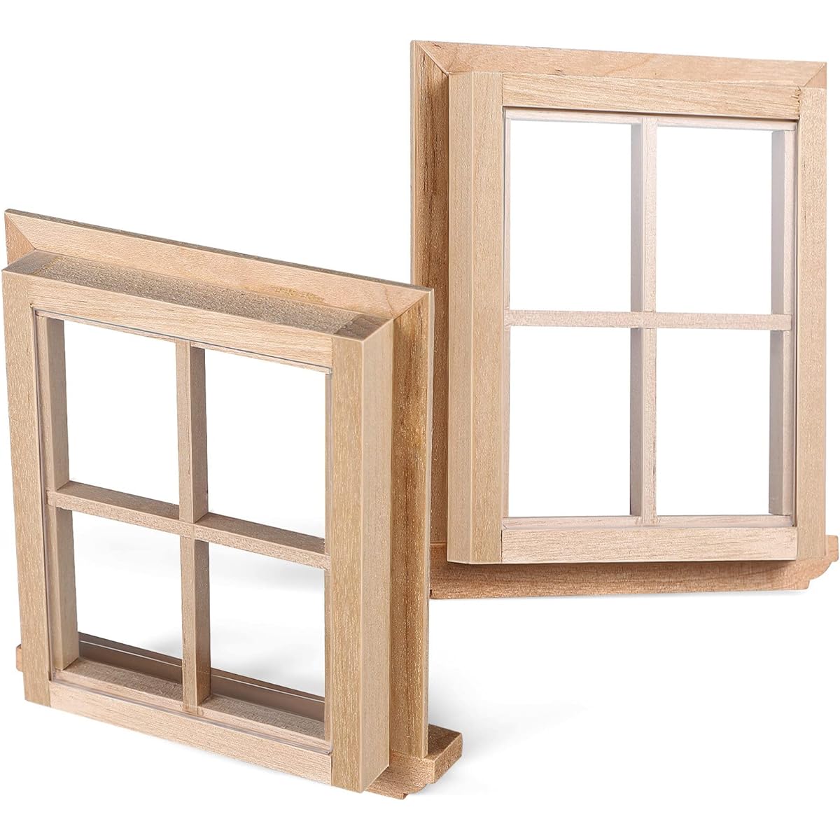Toyvian 2pcs Wooden Window Miniature Window Frame for Dollhouse 1 12 Dollhouse Furniture Mini Window Small Wooden Window Model Window Ornament for Dollhouse Crafts