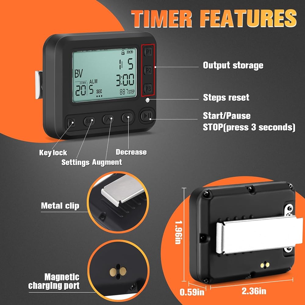 25 different interval chronograph and 3D pedometer, perpetual calendar, 9 sets of alarm clock, stopwatch/black soft coat