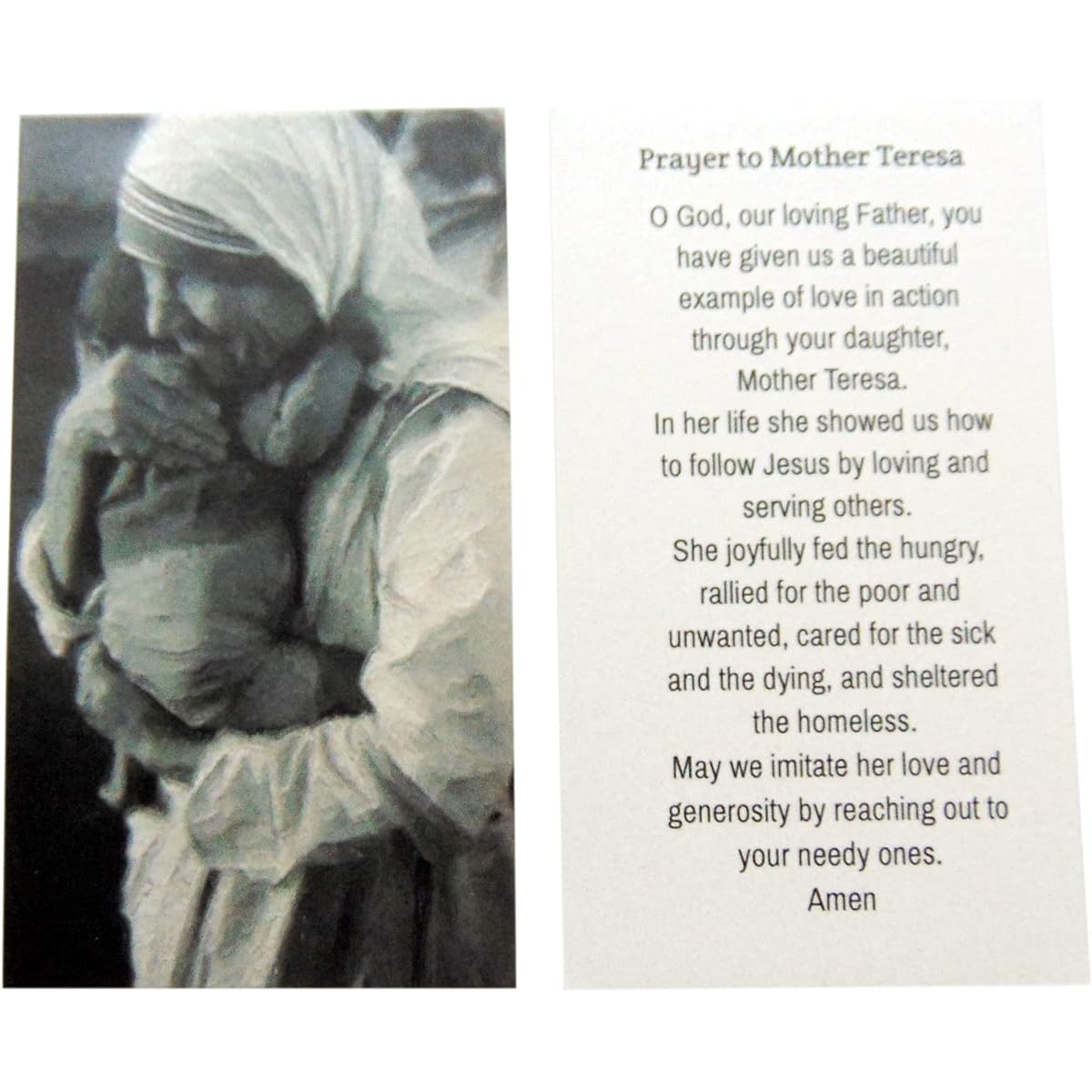 Mother Teresa Saint Card Set Catholic Saints Calcutta Prayer on the Back 10 Cards