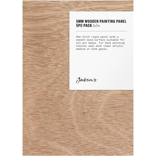 Jackson's : 5mm Wood Painting Panels : 5x7 inch : Pack of 5