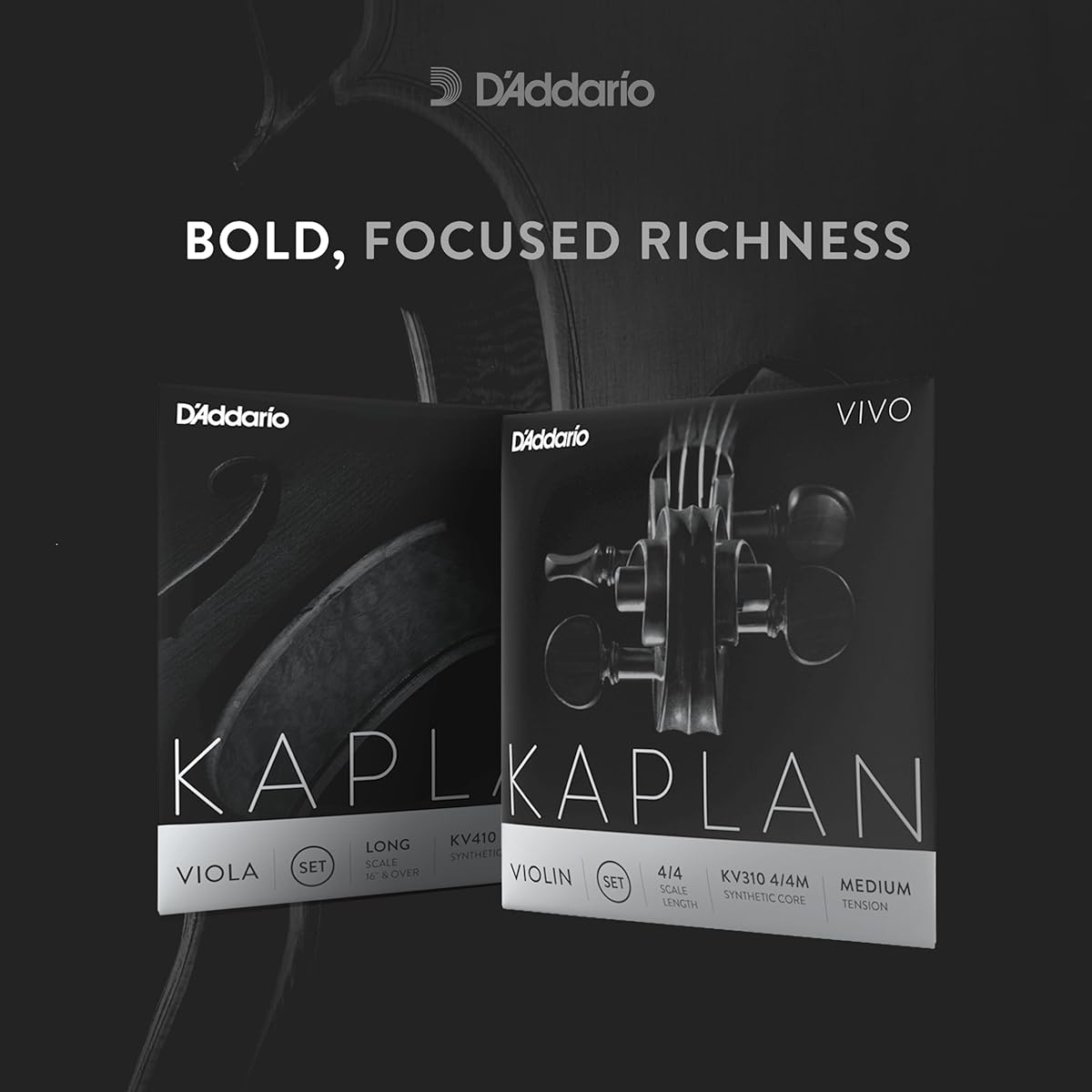 D'Addario Violin Strings Kaplan Vivo Set KV310 3/4M Medium Tension [Domestic Genuine Product]