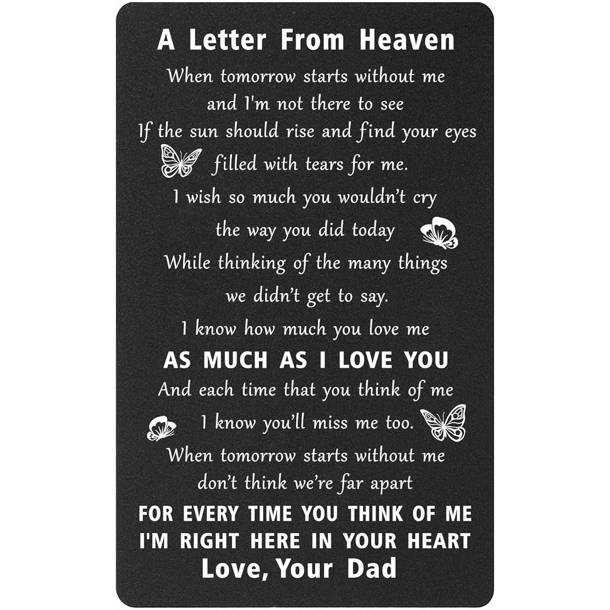 ENGZHI Condolence Gift for Those Who Lost a Father Condolence Card - Memorial Gift for Those Who Lost a Heavenly Father Bereavement Condolence Wallet Card