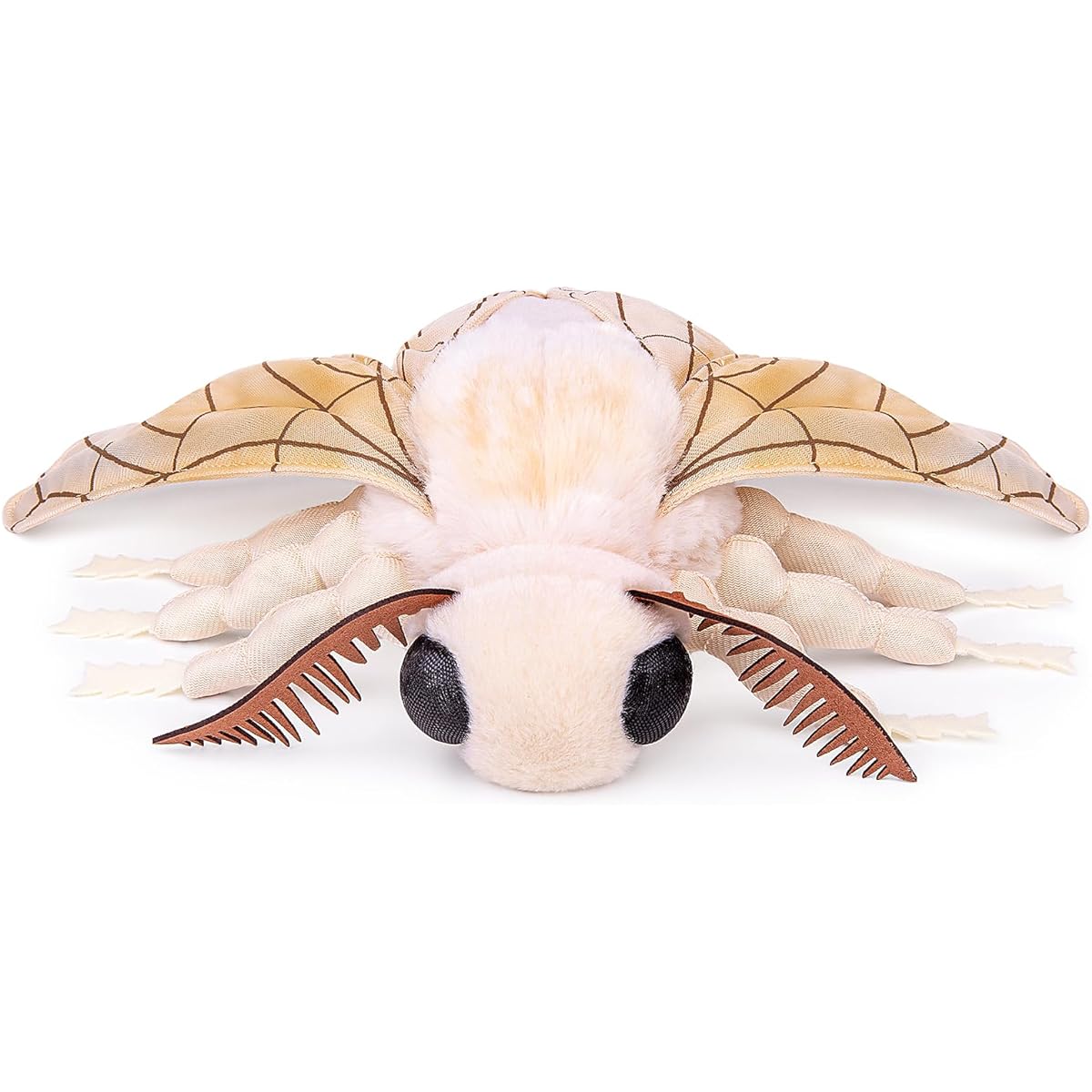 FRANKIEZHOU Realistic Silk Moth Stuffed Animal White 10.63 Inch Moth Stuffed Animal Toys for Boys and Girls Kids Gift, Baby Gift, Crying Baby, Home Decor, Cuddle Toy