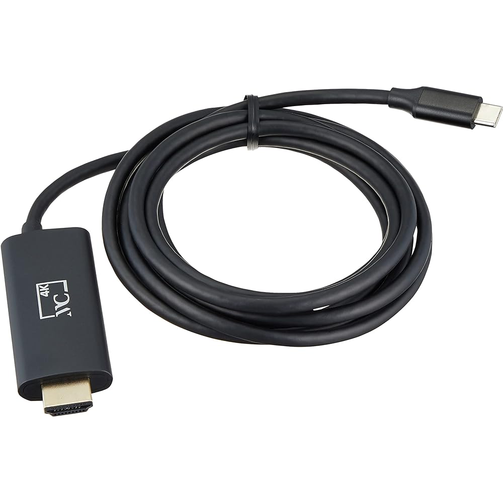 Kashimura HDMI Conversion Cable for Switch TV Output USB-C to HDMI with Type-C Port for Charging KD-247 Black