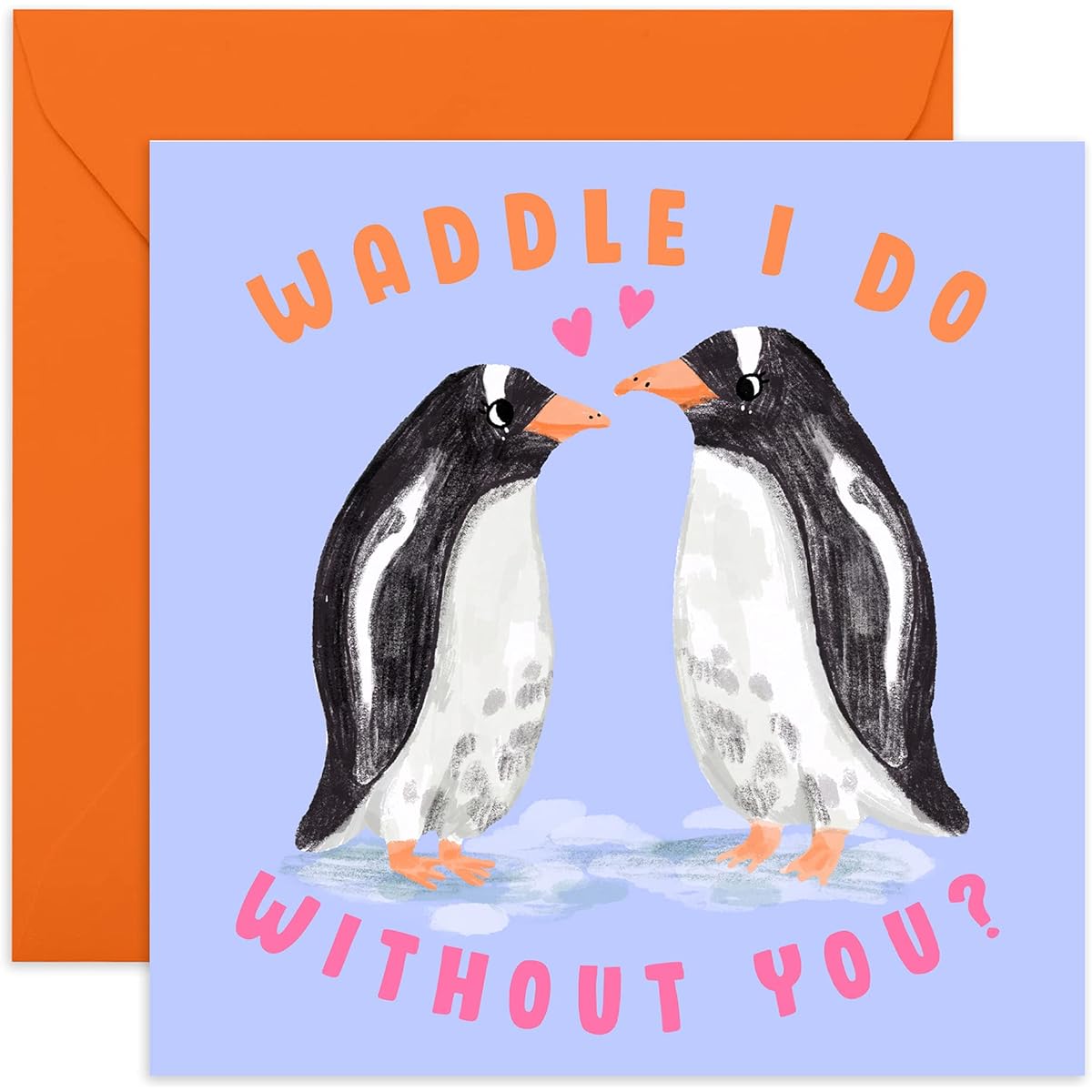 Central 23 Happy Hearts Day Card - Anniversary Card for Husband - 'Waddle I Do Without You' - Love Card for Wife Man Woman - Girlfriend Him Her Boyfriend - Sticker Included