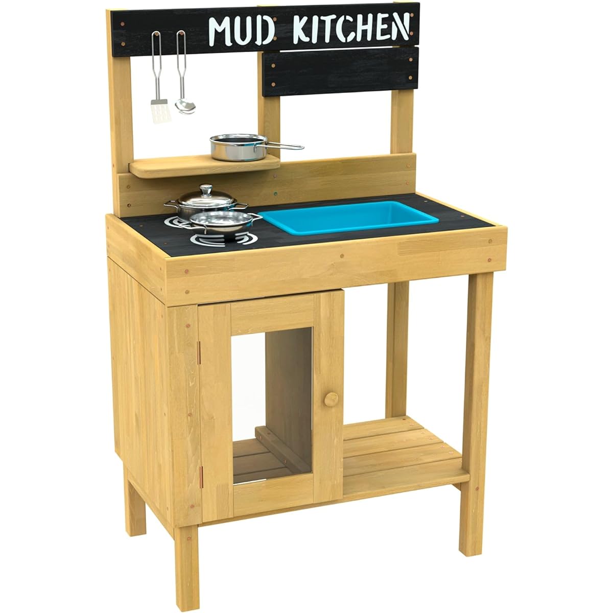 TP Toys Junior Wooden Mud Kitchen FSC with Accessories Outdoor Messy Perception Mud Water Play for Ages 3+