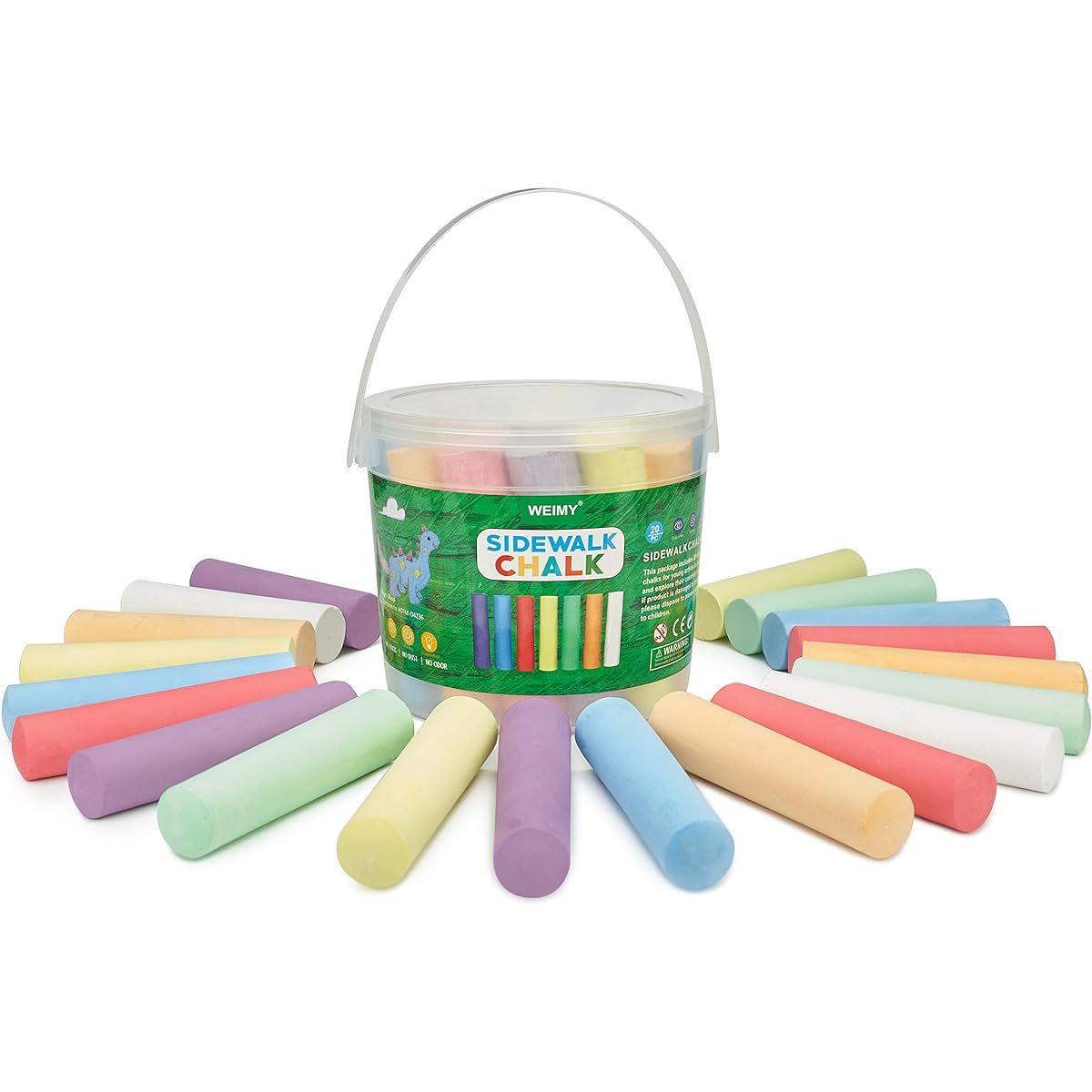 WEIMY Sidewalk Chalk Bucket 1 Pack Assortment