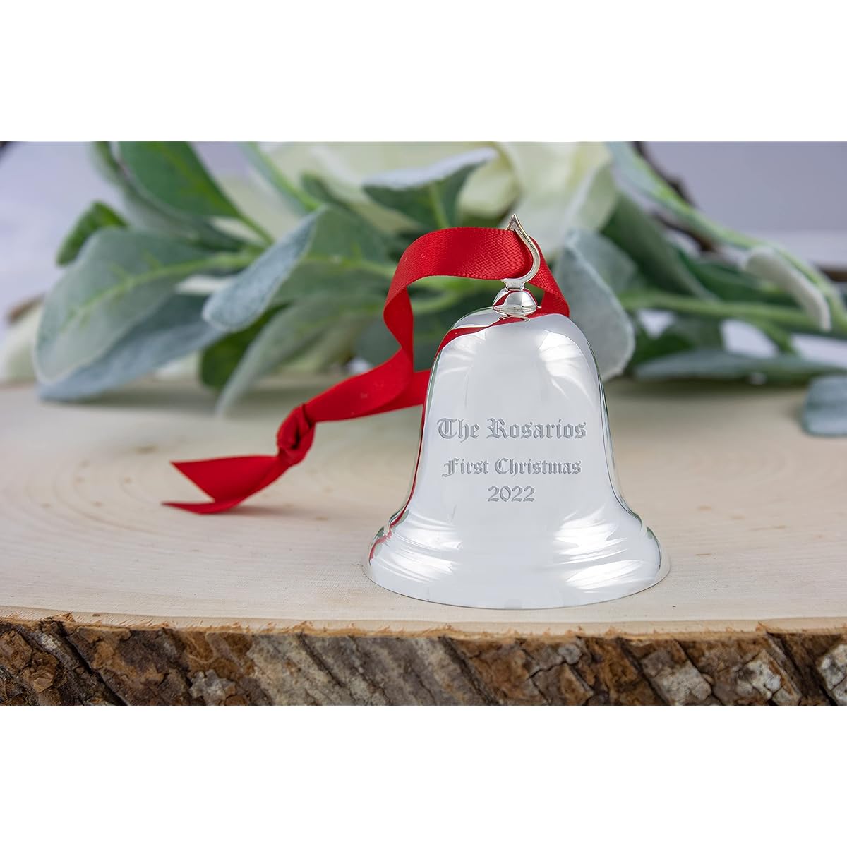 Reed & Barton Ring in the Season Legacy Bell Sterling Silver Personalized Christmas Ornament Custom Engraved Silver Bell Ornament Holiday Christmas Tree Decoration
