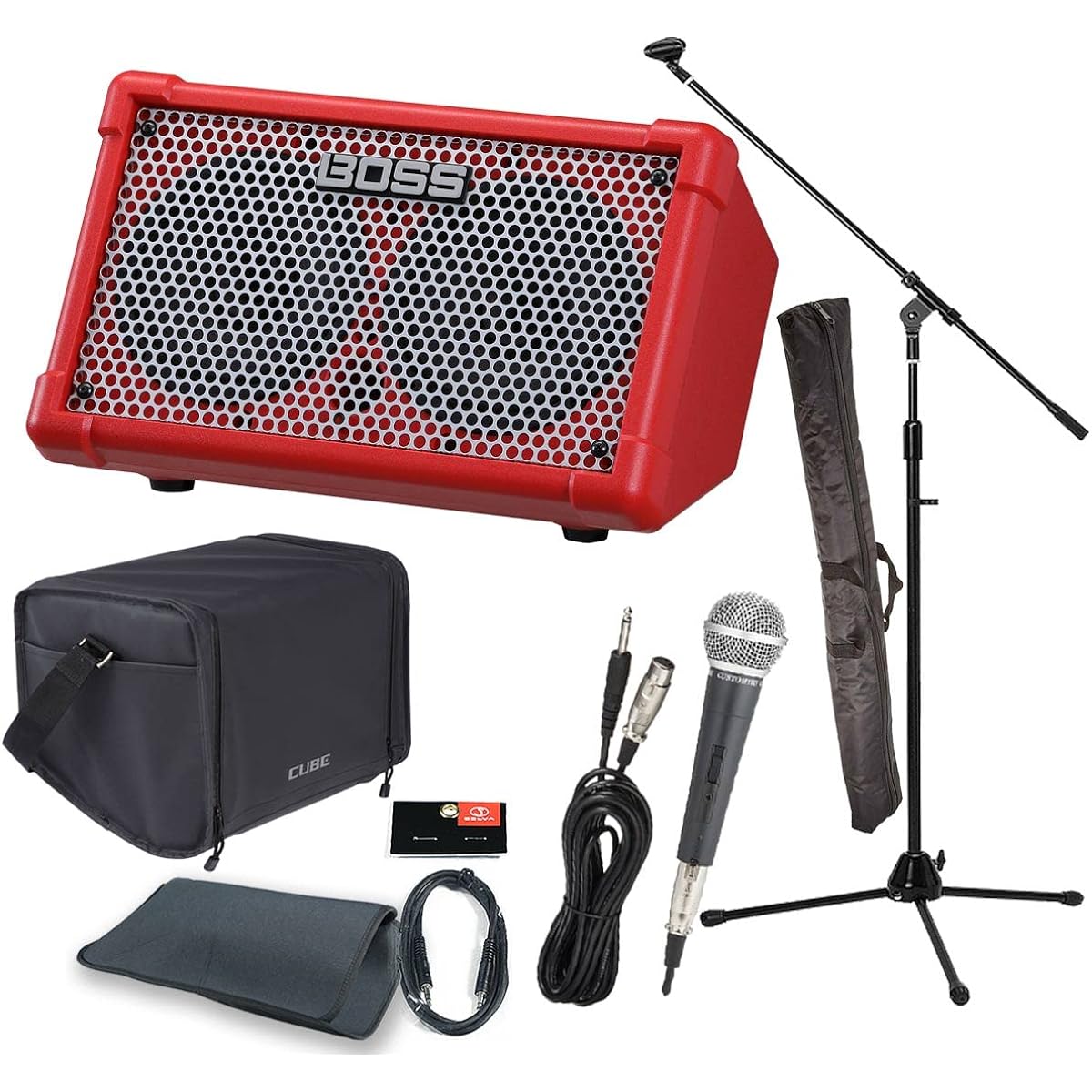 [Street live vocal set] BOSS/CUBE Street II Red - Set with genuine bag CB-CS1 [Limited bonus: sleeve bag, AUX mini cable]