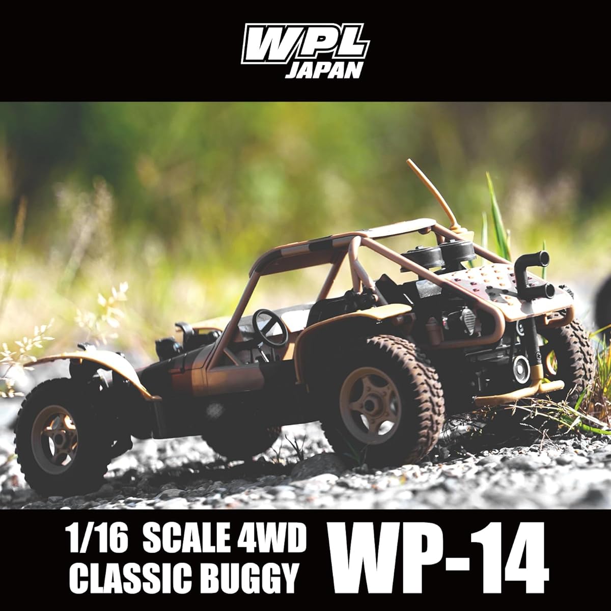 WPL JAPAN WP-14 Radio Controlled Car 4WD Classic Buggy 4WD 1/16 Scale Genuine Product with Technical Conformity Mark 4WD RC Car with Battery (Yellow)