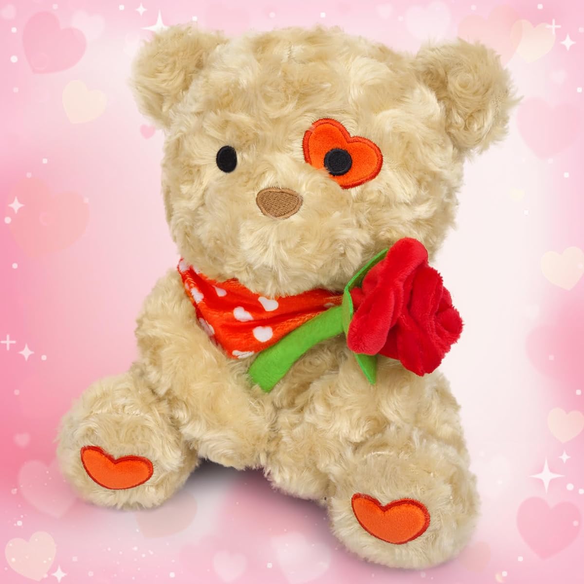 Hagusahuo Teddy Bear Plush Toy Valentine's Day Stuffed Animal with Roses Cute Teddy Doll Valentine's Day Gift for Girlfriend