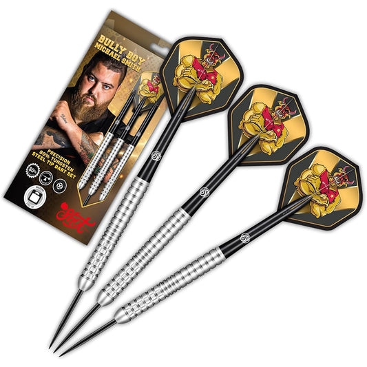 Shot! Darts Michael Smith Bully Boy Precision 80% Tungsten Professional Throwing Darts Steel Tip Set Pro Design Dart Flights Unisex Metal Tip Bars Adult