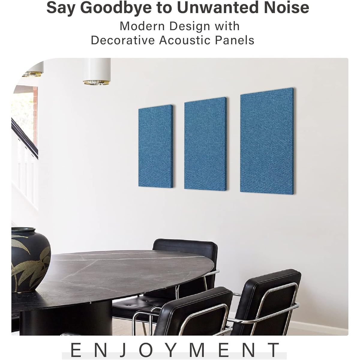 Olanglab Acoustic Panels 2 Pack 24" x 12" Fabric Wrapped Panels Soundproof Soundproofing Wall Panels Sound Absorbing Decorative Fabric Polyester Panels for Studio Acoustic Treatments (Blue)