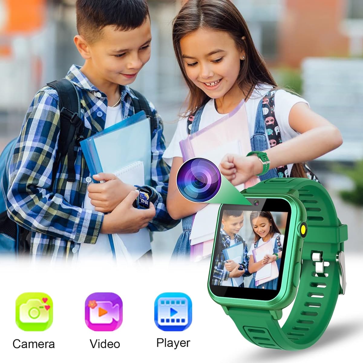Kids Game Smart Watch for Boys with 16 Puzzle Games Camera Video Player Pedometer Alarm Clock Calculator Torch 12/24 Hour HD Touch Screen Kids Watch Toy for 7 8 9 10 11 12 Year Old Boys