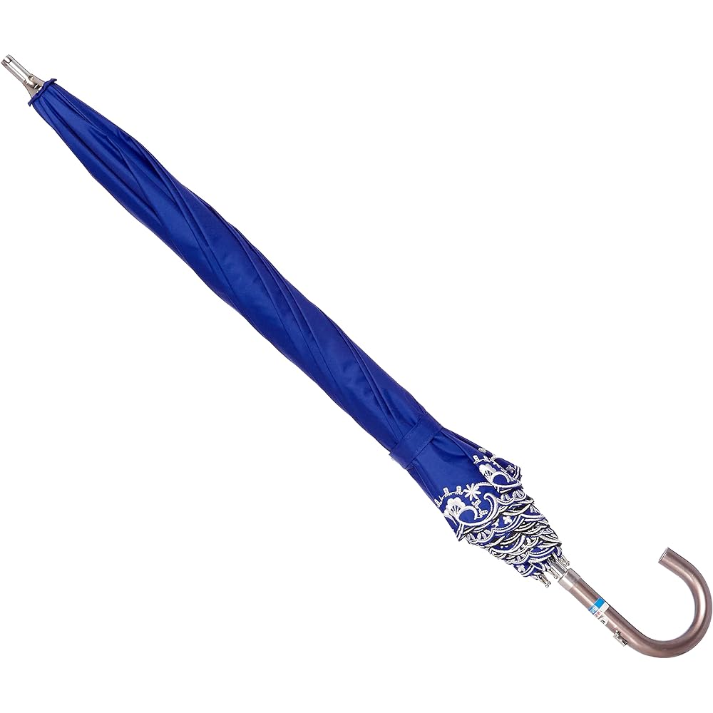 [Moonbat] Long Umbrella LANVIN COLLECTION (Lanvin Collection) Hem Embroidery Parasol Short Umbrella Parasol with Logo Simple Stylish Cute Women's [Suitable for both sun and rain, lightweight, heat shielding] Pale Sky Pale Sky Rib length: approx. 50 cm