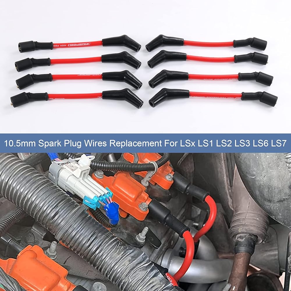JDMSPEED Heat Spark Plug Ignition Wire Set 10.5mm LSx LS1 LS2 LS3 LS6 LS7 Replacement