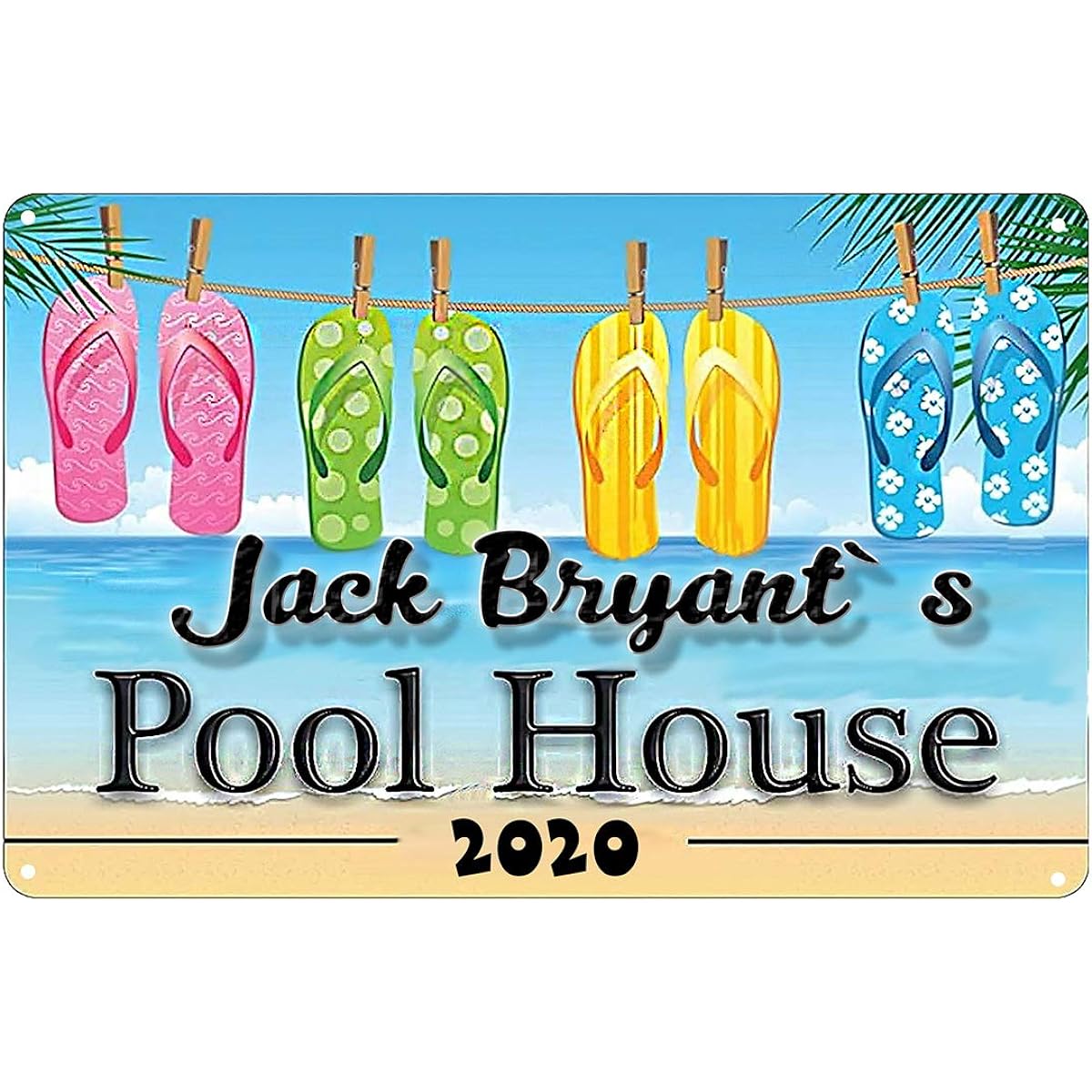 Resbai Personalized Pool House Signs Custom Name Signs Patio Backyard Decor Swimming Pool Signs Farm Pool Patio Wall Decor Indoor and Outdoor Plaques