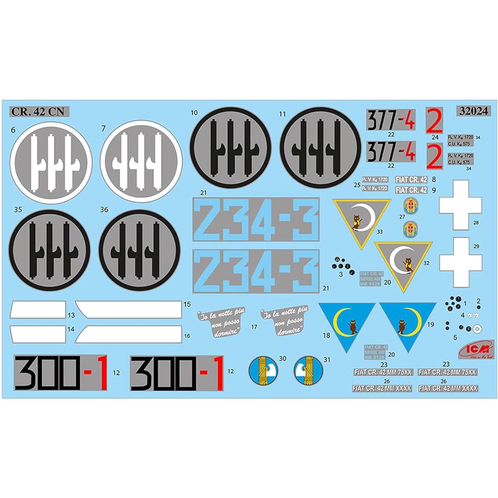 ICM ICM 1/32 Italian Air Force Fiat CR.42CN Night Fighter Plastic Model 32024