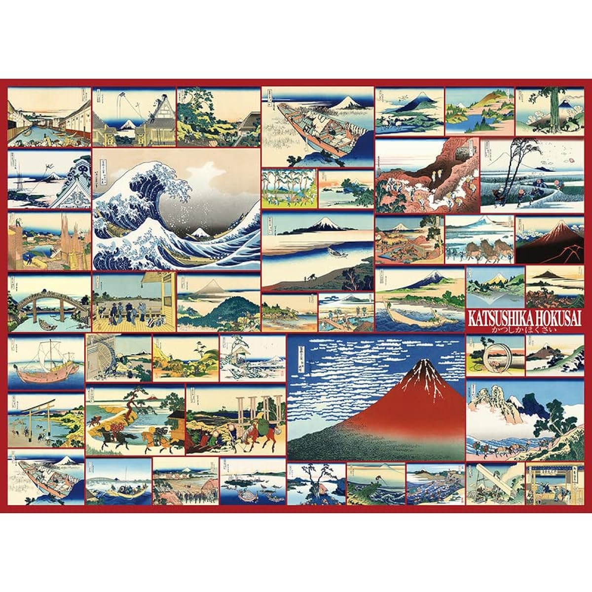 Bristlegrass Wooden Jigsaw Puzzle 1000 Pieces for Adults Japanese Ukiyo-e Katsushika Hokusai Thirty-six Views of Fuji Collection Toy Gift Art Collectible Decorative Painting Puzzle (1000 Pieces)