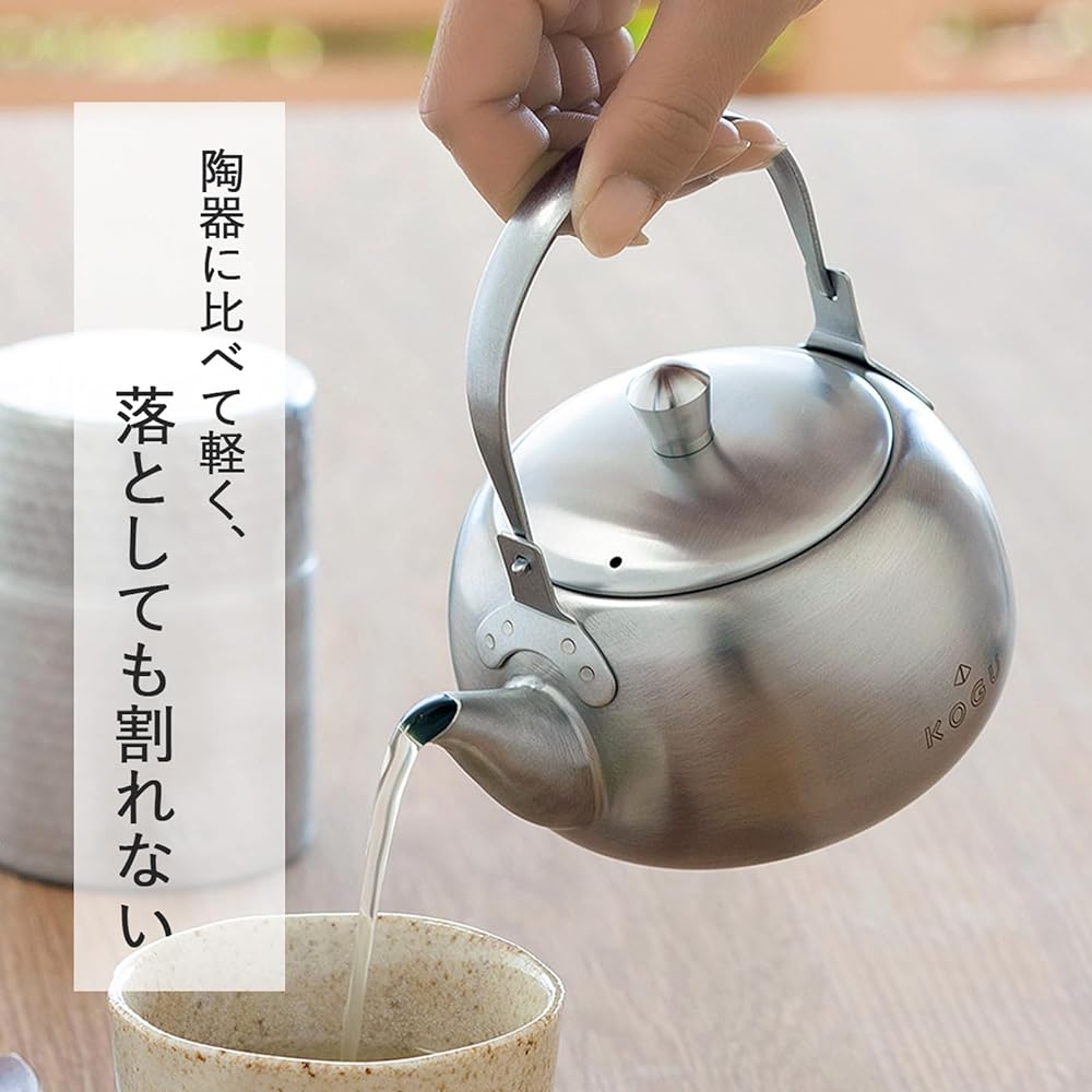 Teapot Shimomura Planning Teapot [Made in Japan] Stainless steel, unbreakable, lightweight, for 2-3 cups, comes with tea strainer, matte finish, 500ml 40632 Tsubame-Sanjo