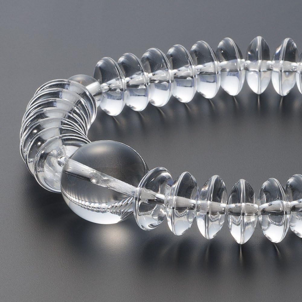 Buddhist Altar Shop Takita Shoten Specially Selected Bracelet Prayer Beads Natural Stone Bracelet Genuine Crystal Flat Beads 12 x 5mm Beads Inner Circumference Approximately 17.5cm◆ Prayer Beads Bracelet, Large Beads, Prayer Beads Bracelet, Power Stone,