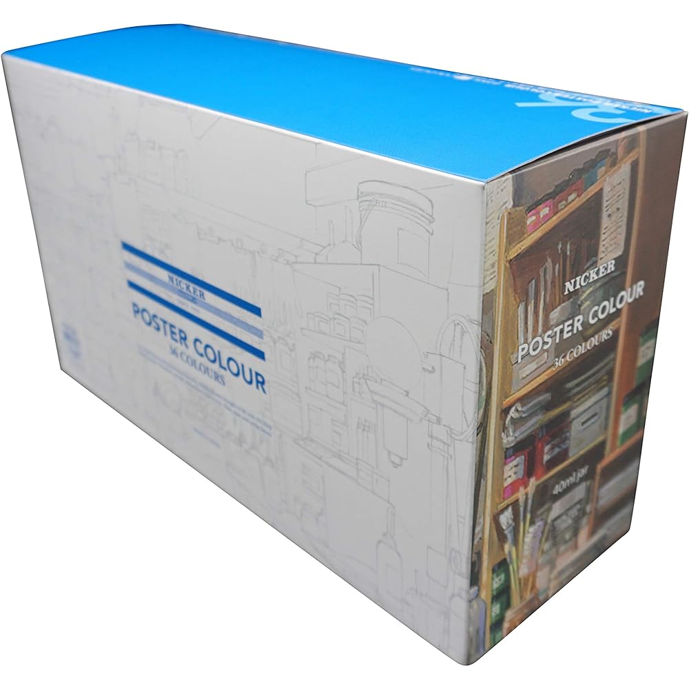 Nicker color watercolor paint poster color 36 color set 40ml PC40ML36N