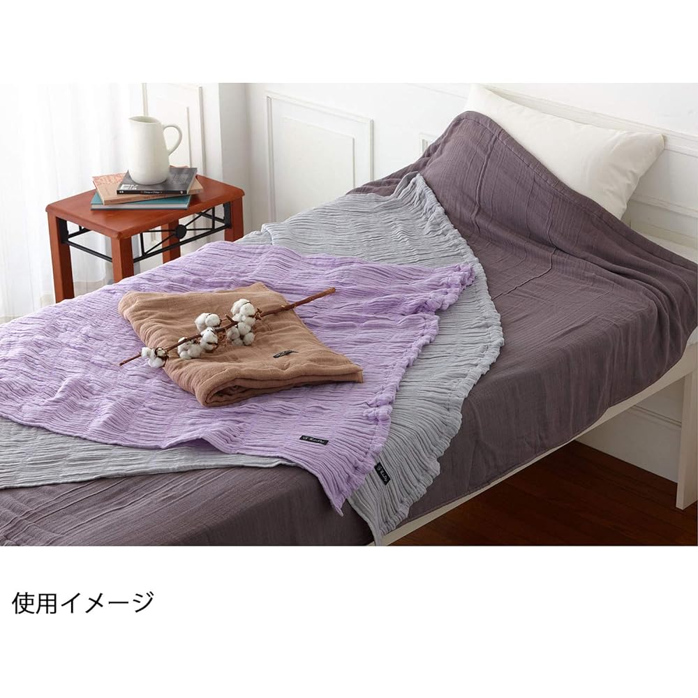 Mikawa Momen Six-ply Weave Gauze Blanket 140 x 190cm Gray Made in Japan