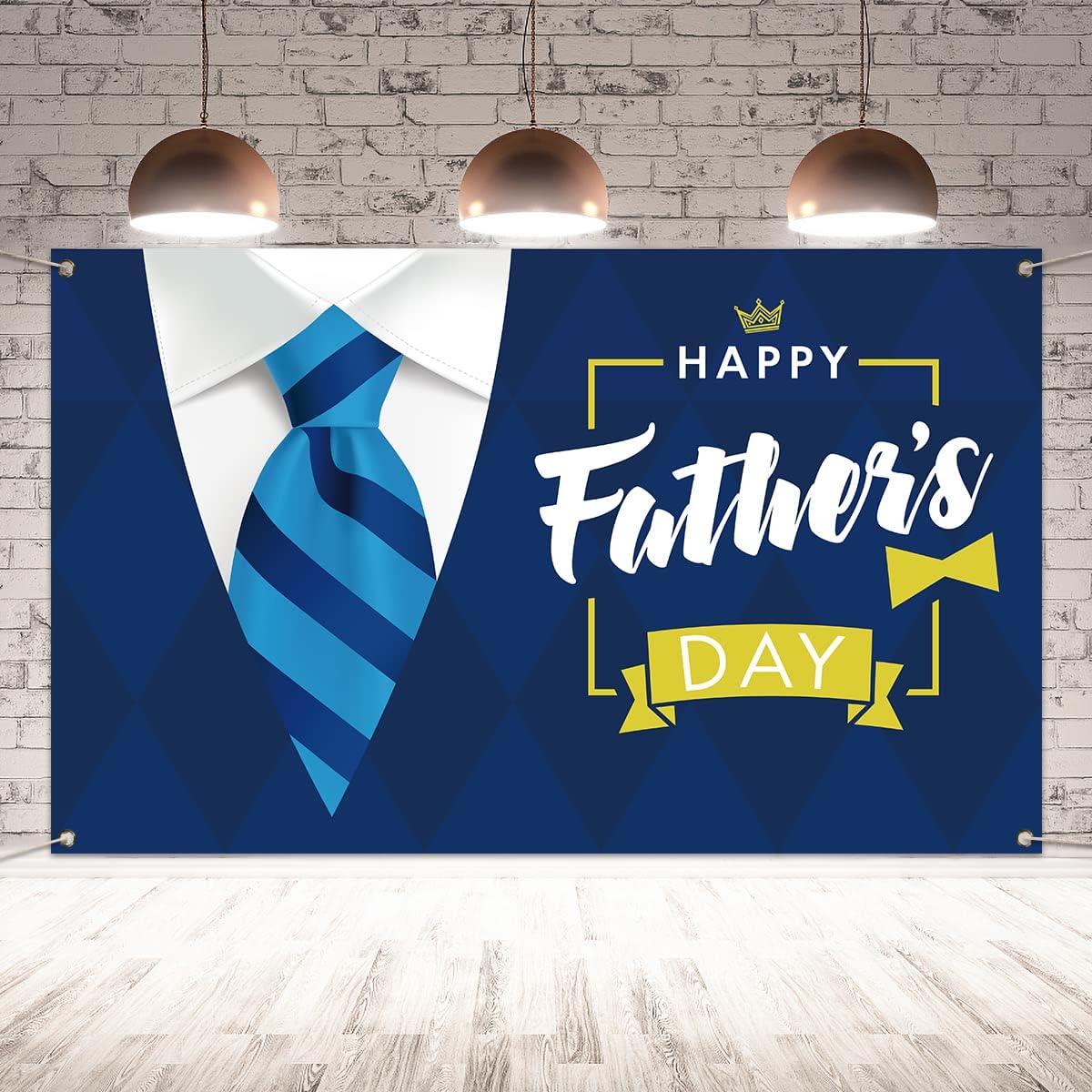 Happy Father's Day Backdrop Happy Father's Day Banner Father's Day Party Decoration for Home Party (Blue)