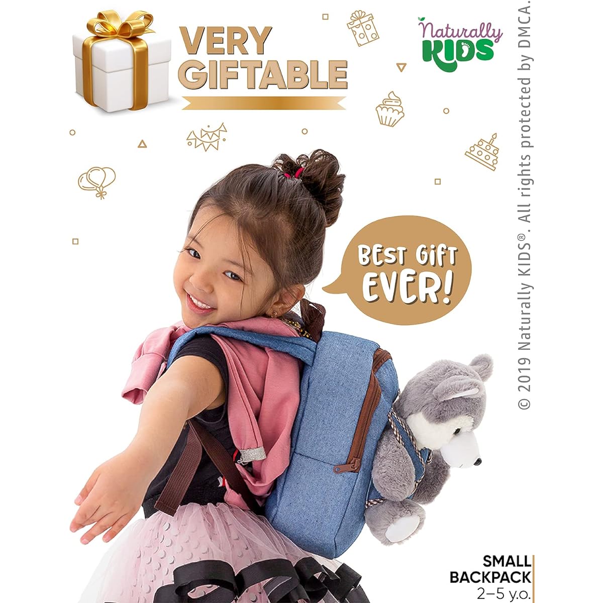 Wolf backpack, wolf toys for girls, boys, wolf stuffed animals, husky toys for kids.