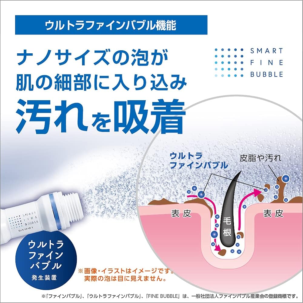 SANEI Thermo Shower Mixing Faucet, Water Purification Switching, Ultra Fine Bubble Generation, All Plated, SK18CS76-13