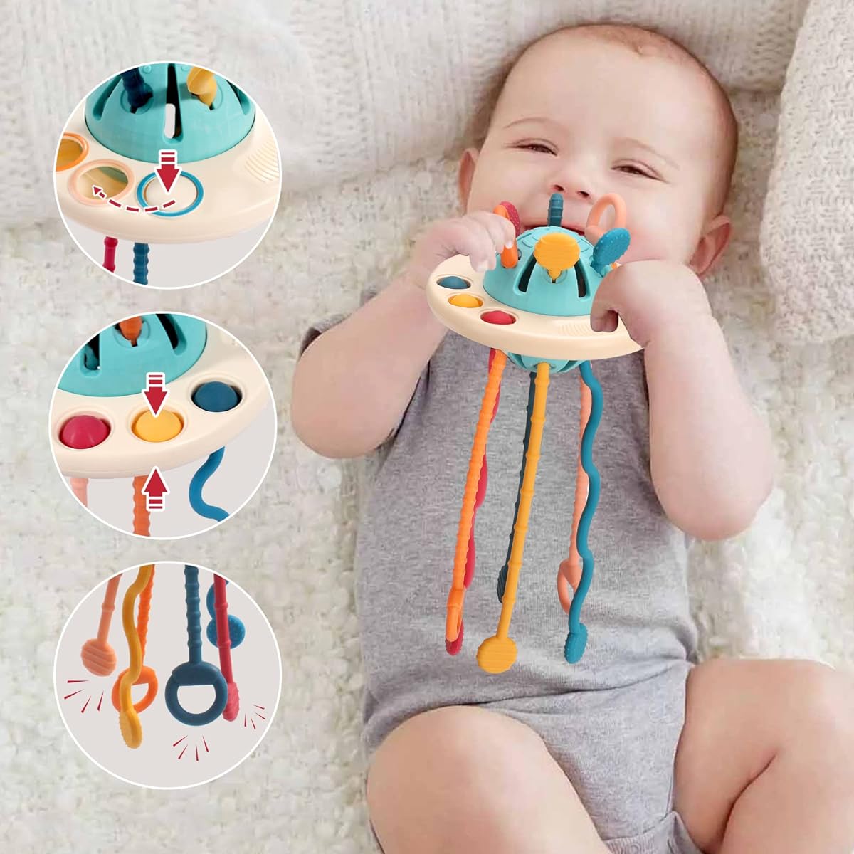 Soft Silicone Pull String Interactive Toy