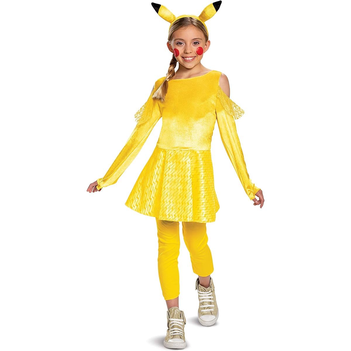 Disguise Pokemon Pikachu Girl Deluxe Girls Costume, Yellow, Large (10-12)