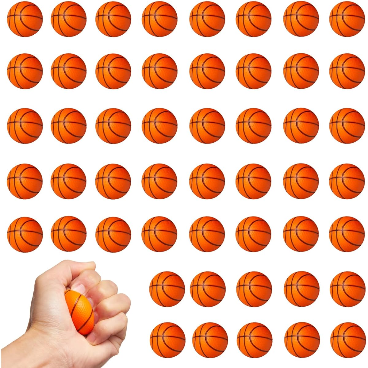 WELLVO Mini Basketballs 36 Pack Mini Foam Basketballs Sports Balls for Kids Goodie Bag Stuffers Stress Anxiety Relief Toys Classroom Prizes Carnival Rewards Sports Basketball Party Favors Decorations