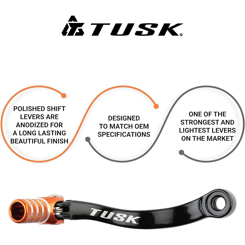 Tusk Folding Shift Lever Black/Orange Tip - Fits: KTM 300 XC-W 6th 2014-2016