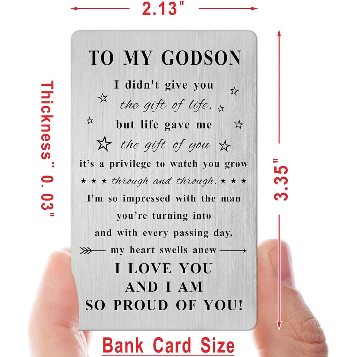 Jzxwan Godson Gifts, Godson Birthday Cards, Godson Graduation Baptism Christmas Wallet Cards, Godson Gifts for Boys from Godparents