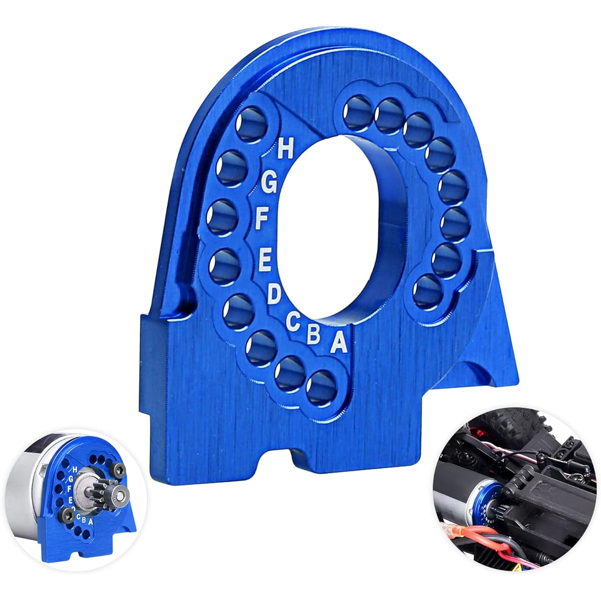 Hobbypark Aluminum Motor Plate for Traxxas TRX4 TRX6 Motor Mount (Blue)